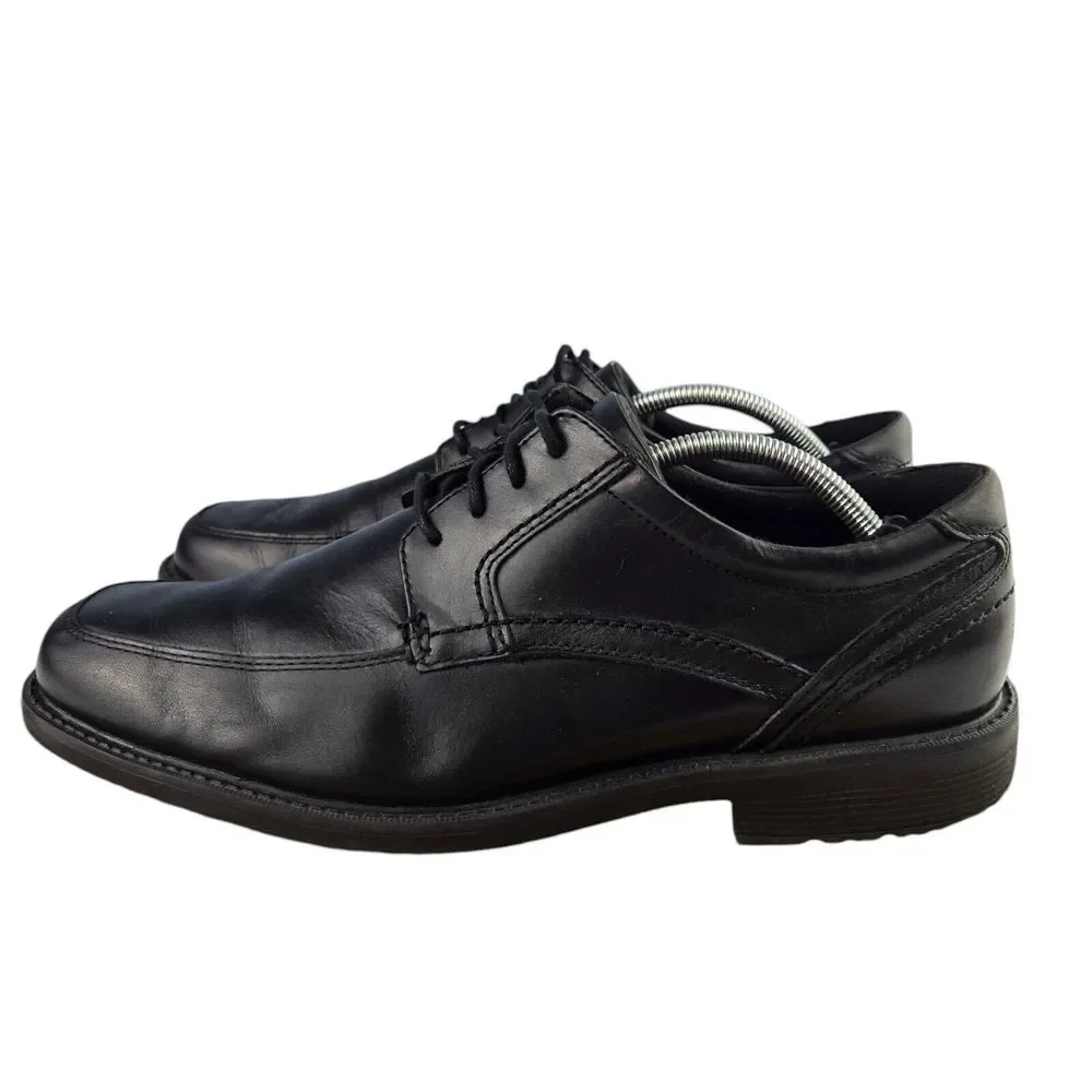Rockport Leader 2 A13013 Mens 11.5 Black Letaher lace Up Square Apron Toe Oxford